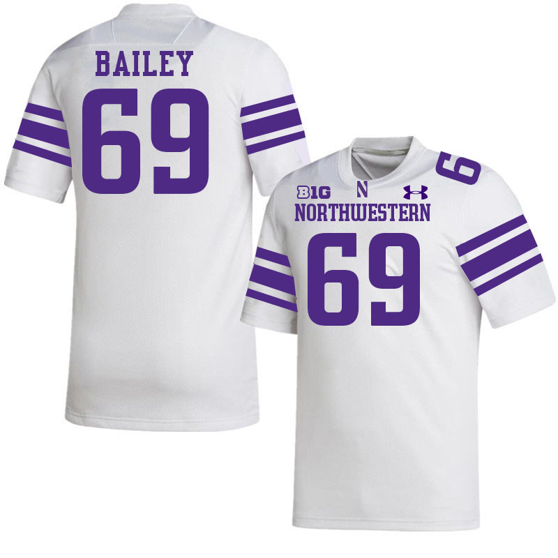 Northwestern Wildcats #69 Jack Bailey College Football Jerseys Stitched-White